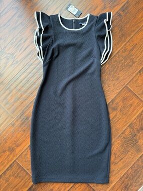 Tommy Hilfiger Navy Ponte Dress with White Trim